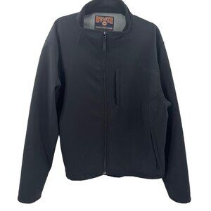 Duluth Trading Co Mens Black Softshell Jacket XL Nylon Fleece Lined Full-Zip